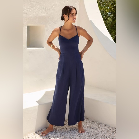 The Carrie Linen Wide-Leg Jumpsuit By Anthropologie - Picture 4 of 4
